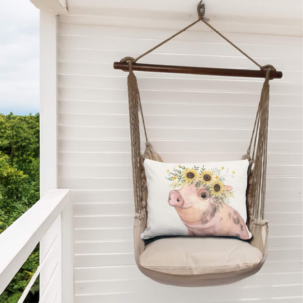 Magnolia Casual Swing Set 4 piece - Latte Solid w/ Pig with Sunflowers