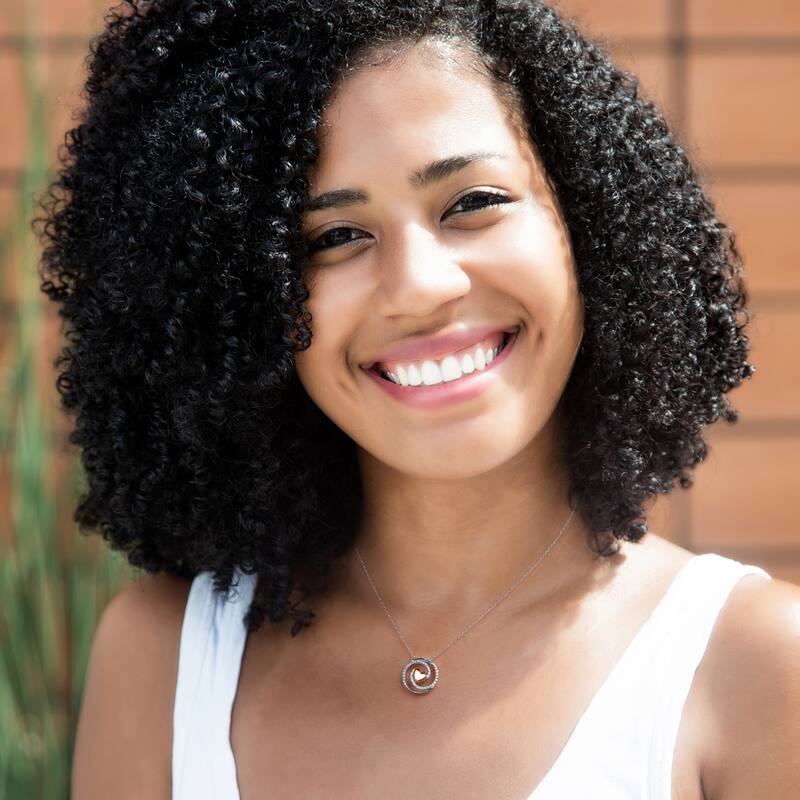 1/8ct TDW Diamond Swirl Heart Pendant in Silver for Women