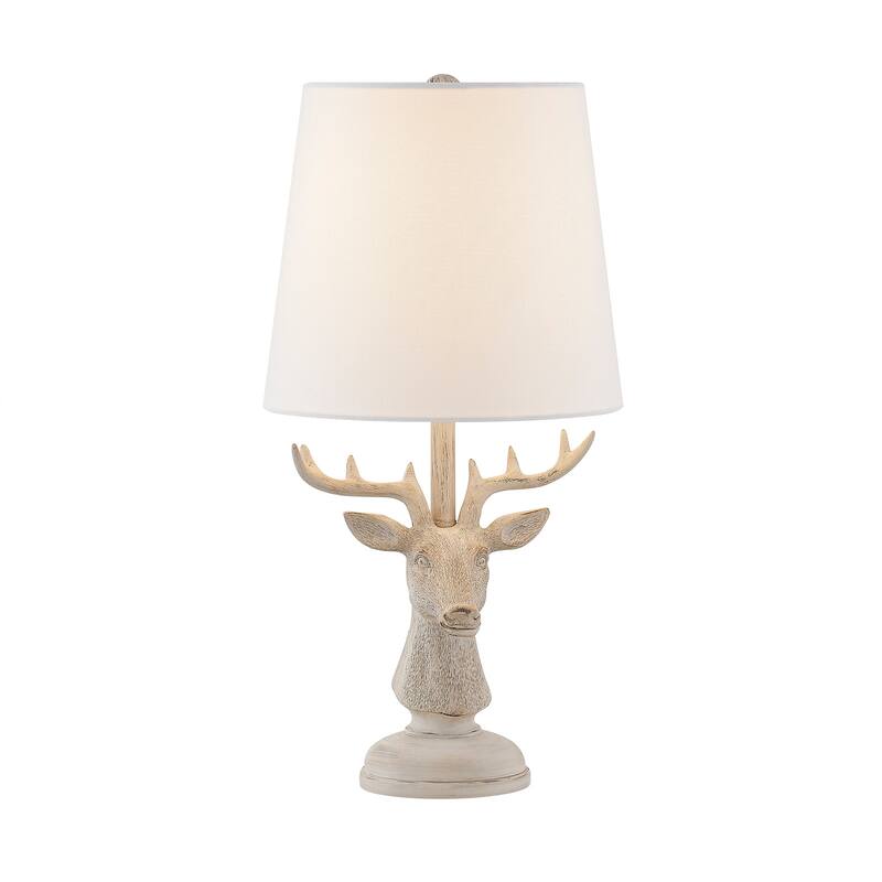18"H Brown Resin Deer Table Lamp With Shade - 9" x 9" x 18"
