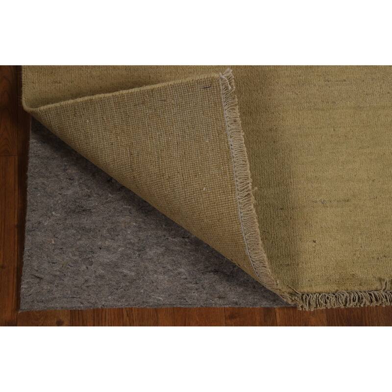 Gold Gabbeh Modern Runner Rug Handmade Wool Carpet - 2'9"x 10'0"