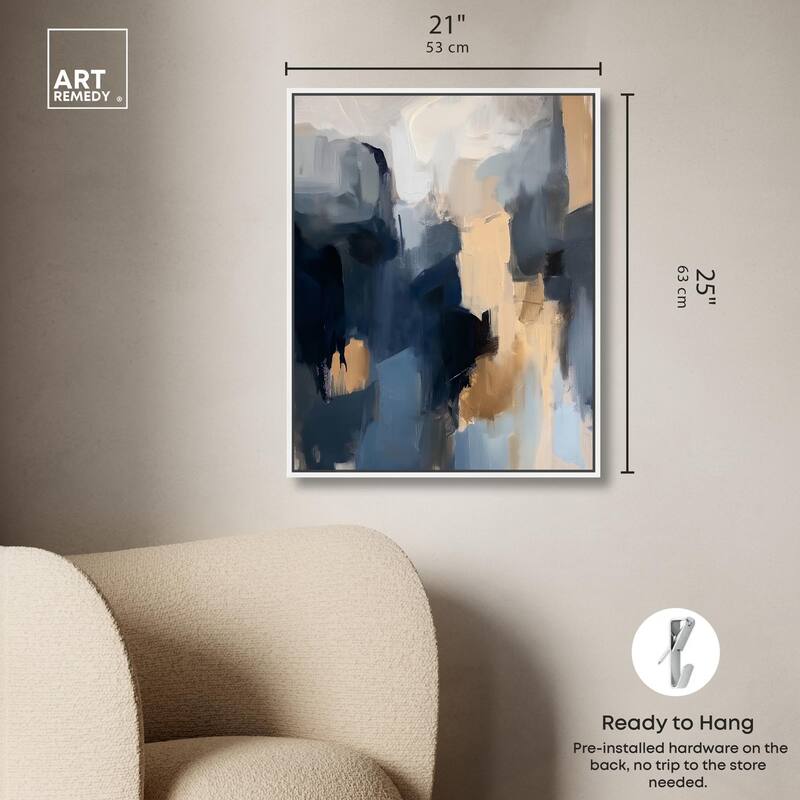 Navy Beige II Canvas by Art Remedy
