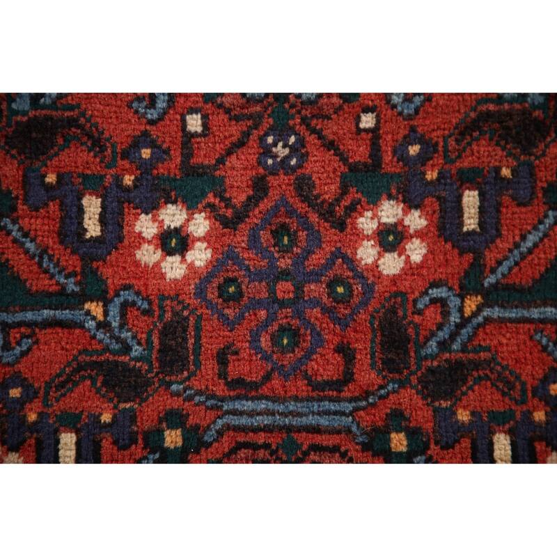 Geometric Shiraz Persian Square Area Rug Handmade Wool Carpet - 2'8"x 3'5"