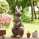preview thumbnail 22 of 55, Glitzhome MgO Standing Rabbit Bunny Garden Yard Statue Indoor Figurines StanddingRabbit-Bronze