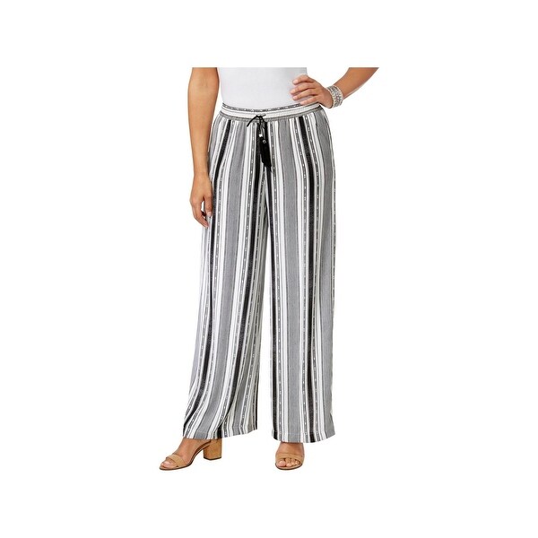petite striped palazzo pants
