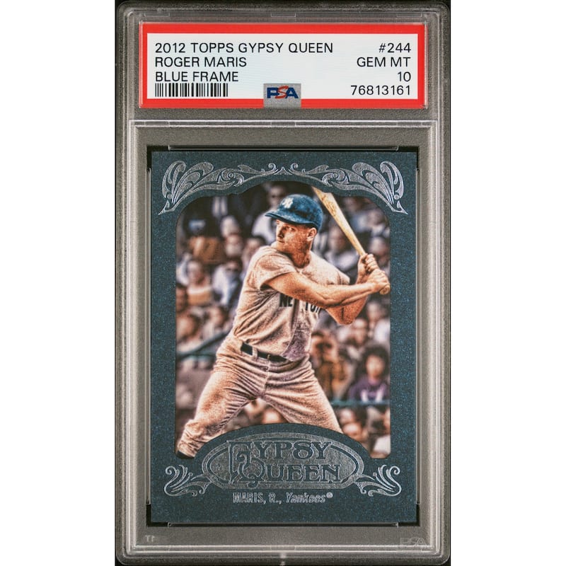 Roger Maris 2012 Topps Gypsy Queen Blue Frame Baseball Card #244 Graded PSA 10 - 8'6" x 11'6"