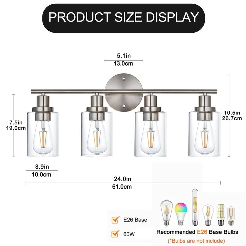 4-Light Bathroom Light Fixtures