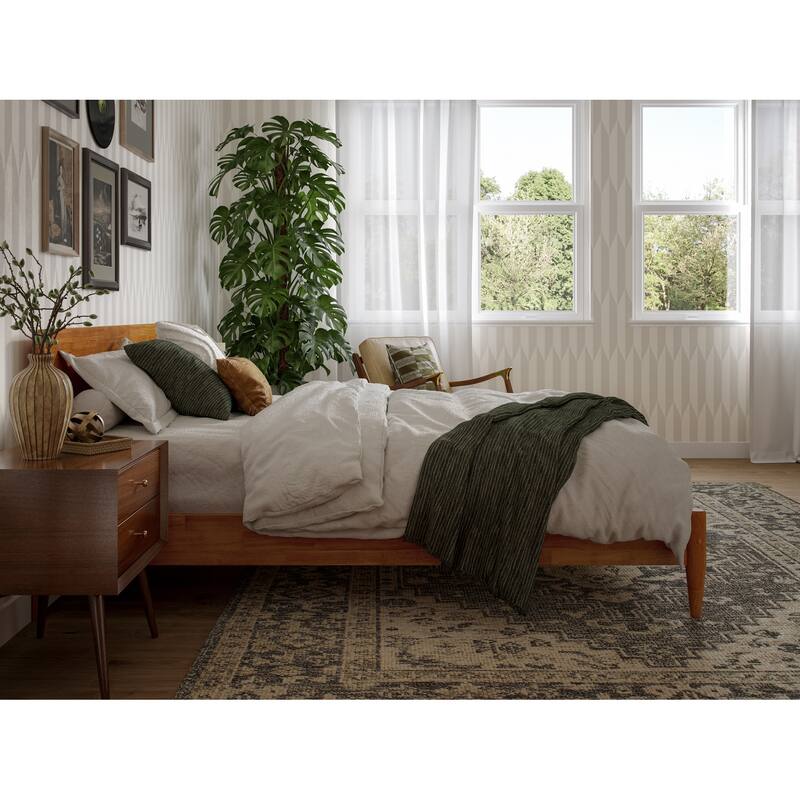 Aria Solid Wood Modern Low Profile Platform Bed