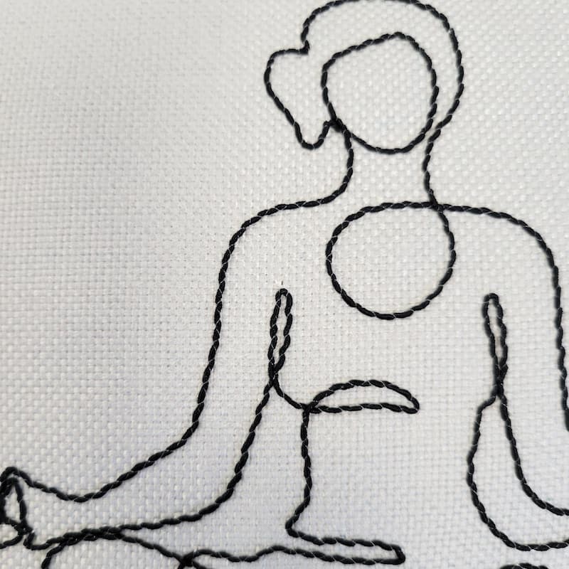 Edie At Home Namaste Linework Embroidered Decorative Pillow 12x12 Grey