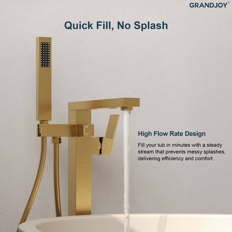 GRANDJOY 1-Handle Stylish Freestanding Tub Faucet with Hand Shower