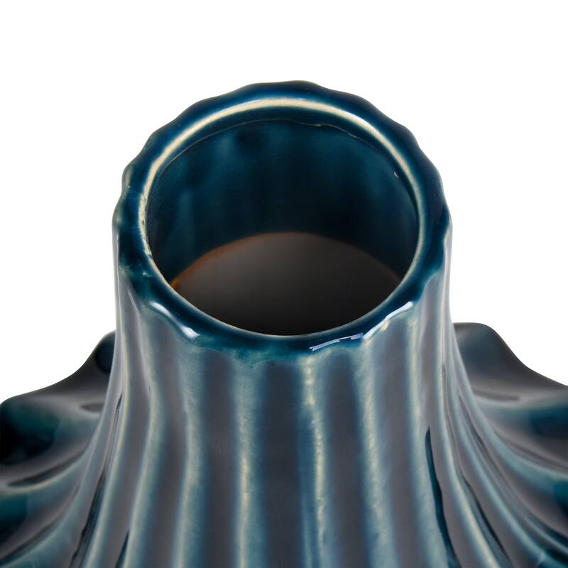 Elk Home Virginia Midnight Blue Earthenware 6.5 Inch Wide Vase