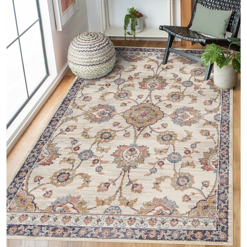 Julia Traditional Floral Area Rug - 9'2" x 12'2" - Ivory