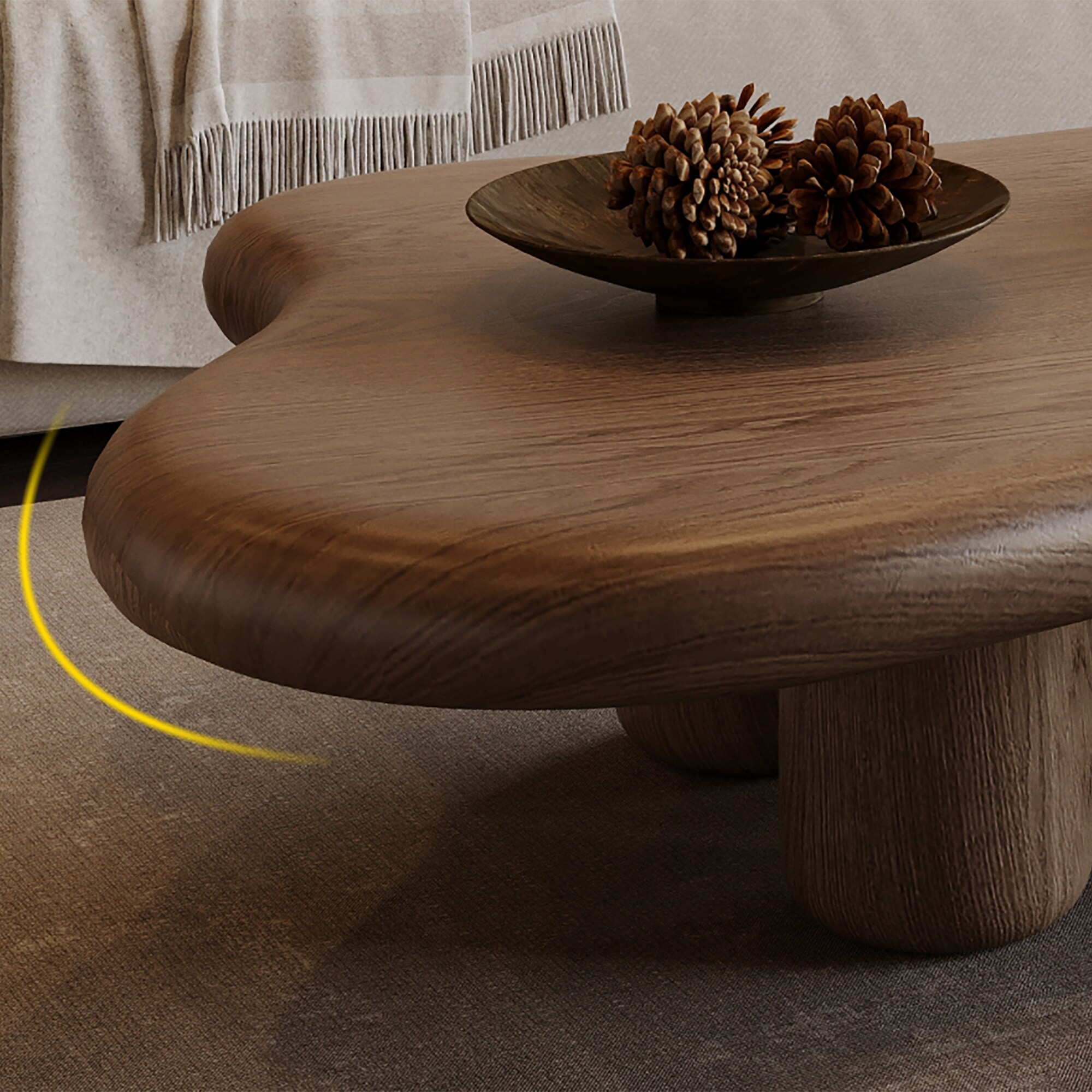 Solid wood mid century coffee table discount