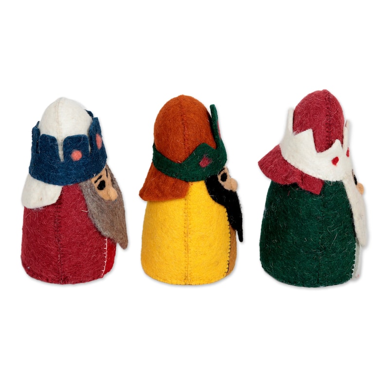 Novica Handmade Three Wise Men Wool Holiday Decor (Set Of 3)
