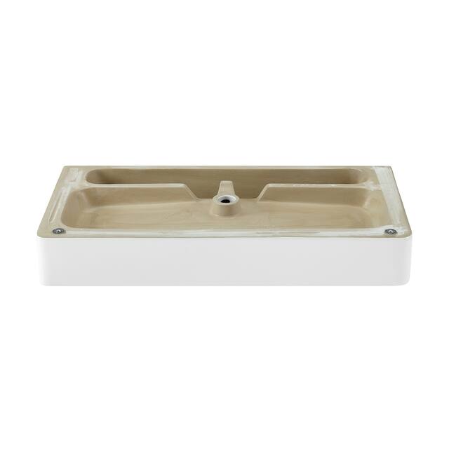 Claire Ceramic Console Sink White Basin Gold Legs