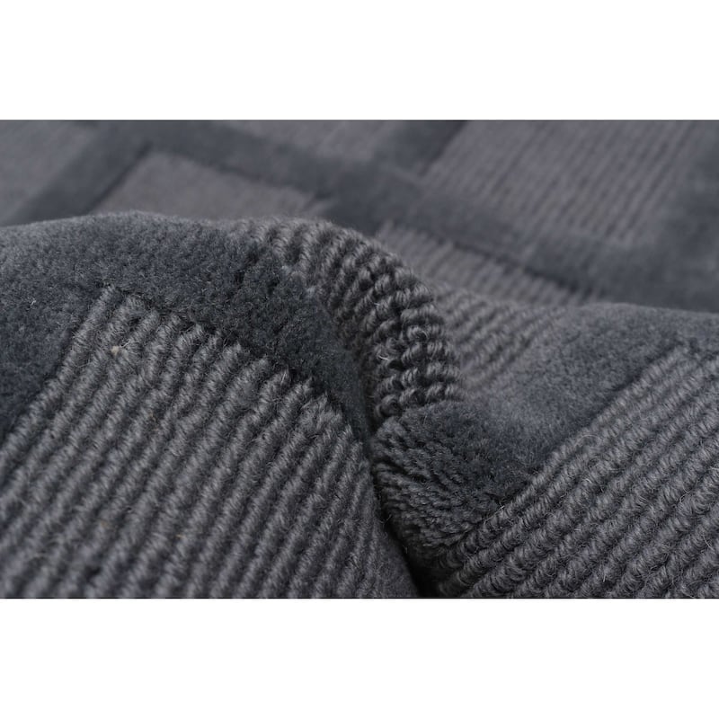 ECARPETGALLERY Hand-knotted Kathmandu Grey Wool Rug - 8'0 x 10'0
