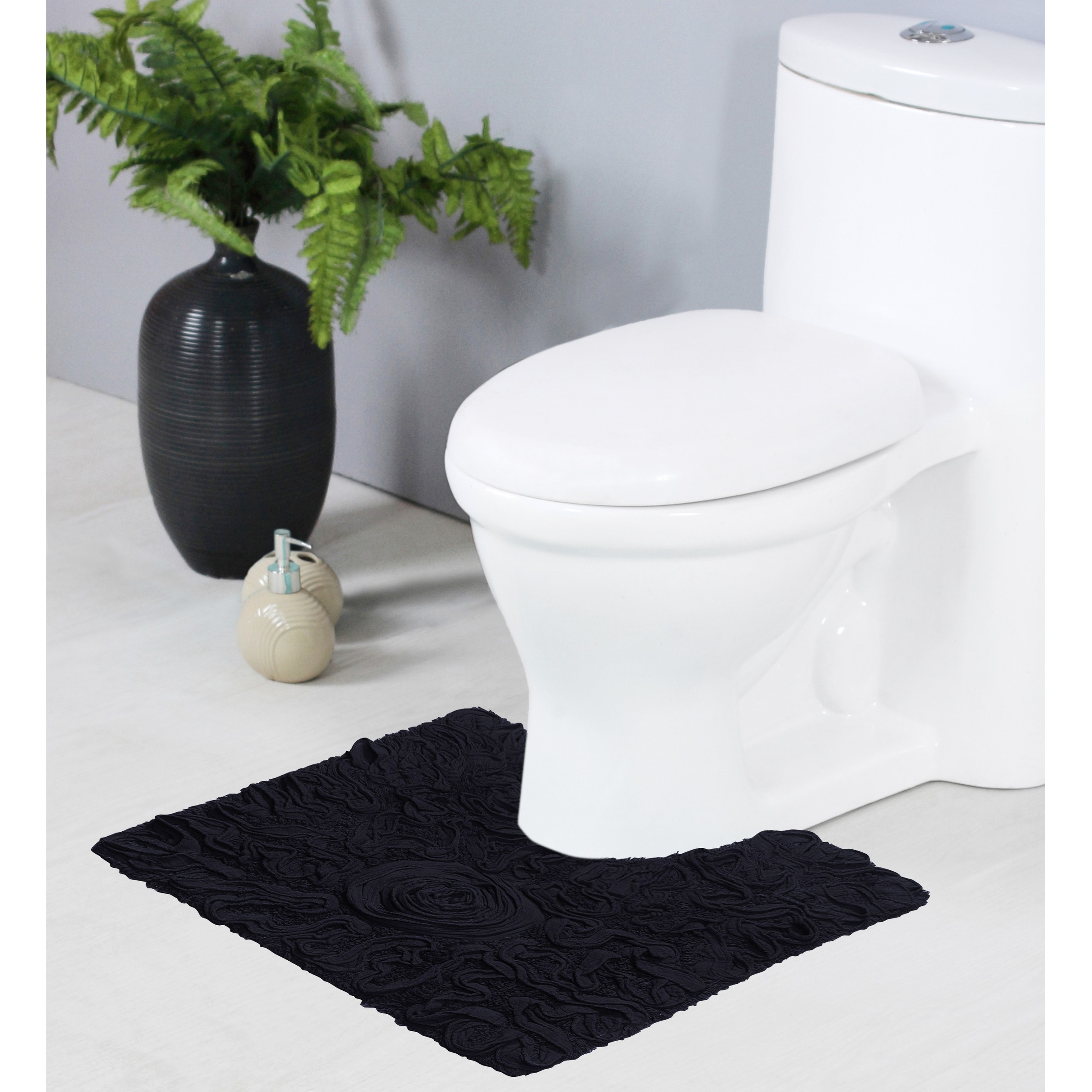 Flower Printed Toilet Mat, Floor Carpet Bathroom Waterproof Slip