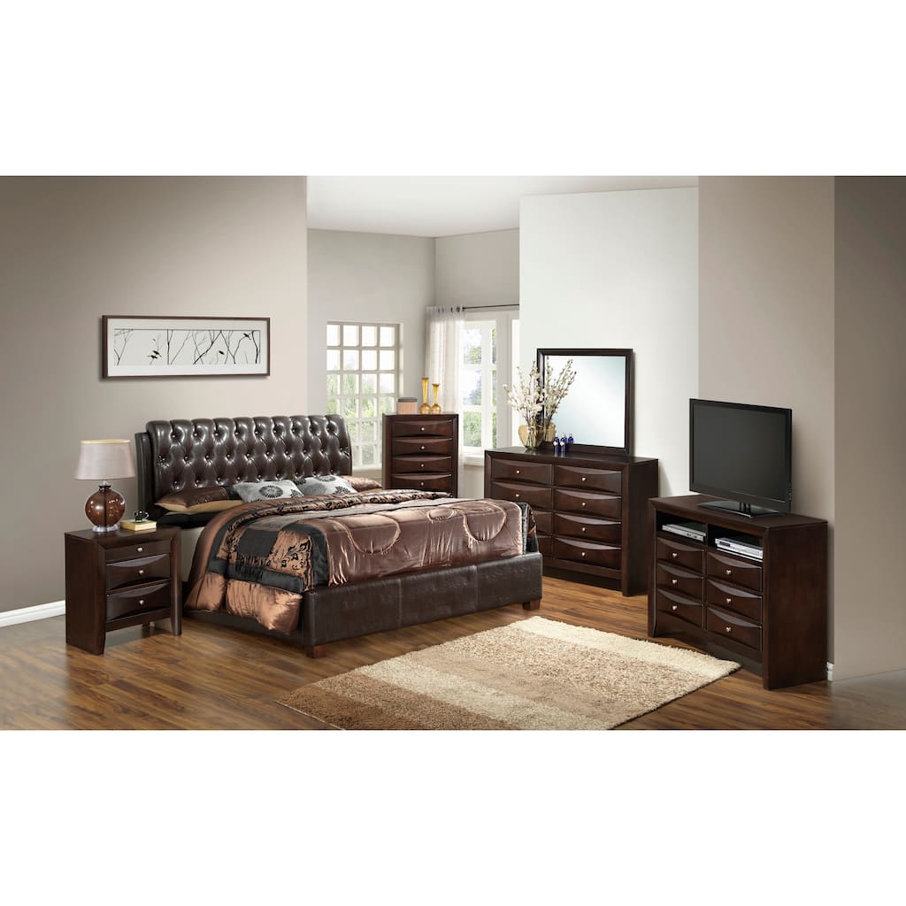 Dark Brown Full Bed Frame with Contemporary Design