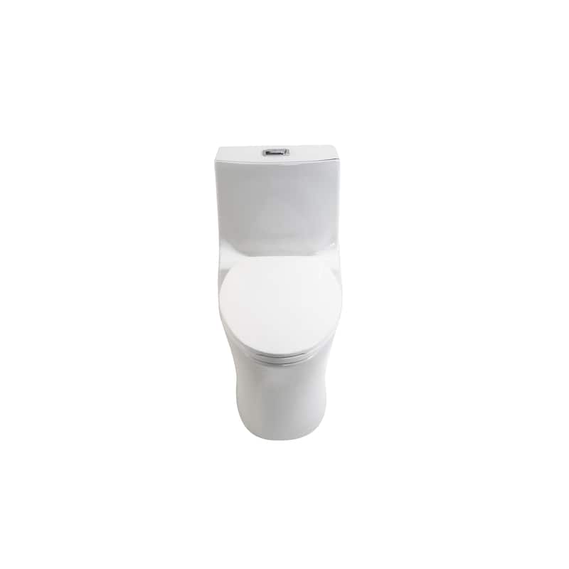 1.1/1.6 GPF Tornado Flush One-Piece Toilet Elongated, Siphonic S-trap 12",Button on Tank top,Chair Seat ADA Height 17"