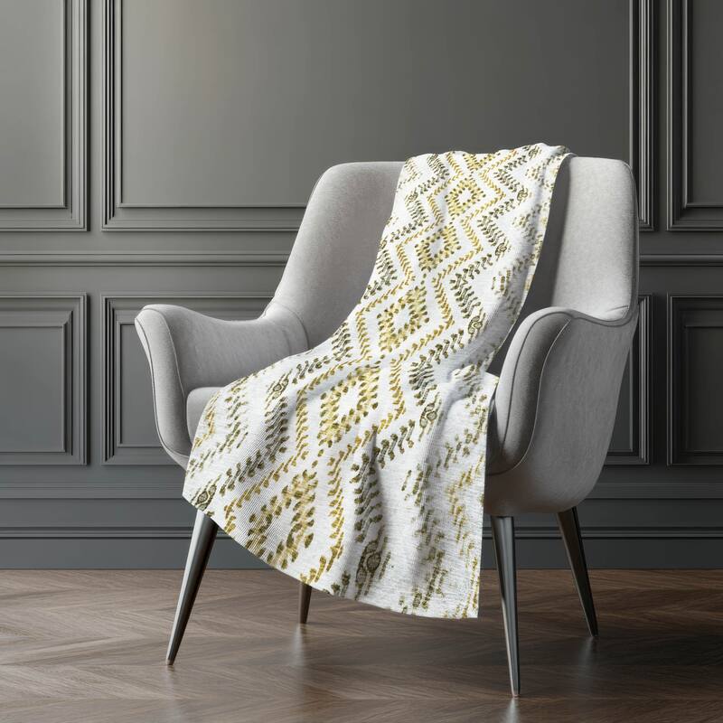 Premium Machine Washable Boho Global Sherpa Throw Blanket