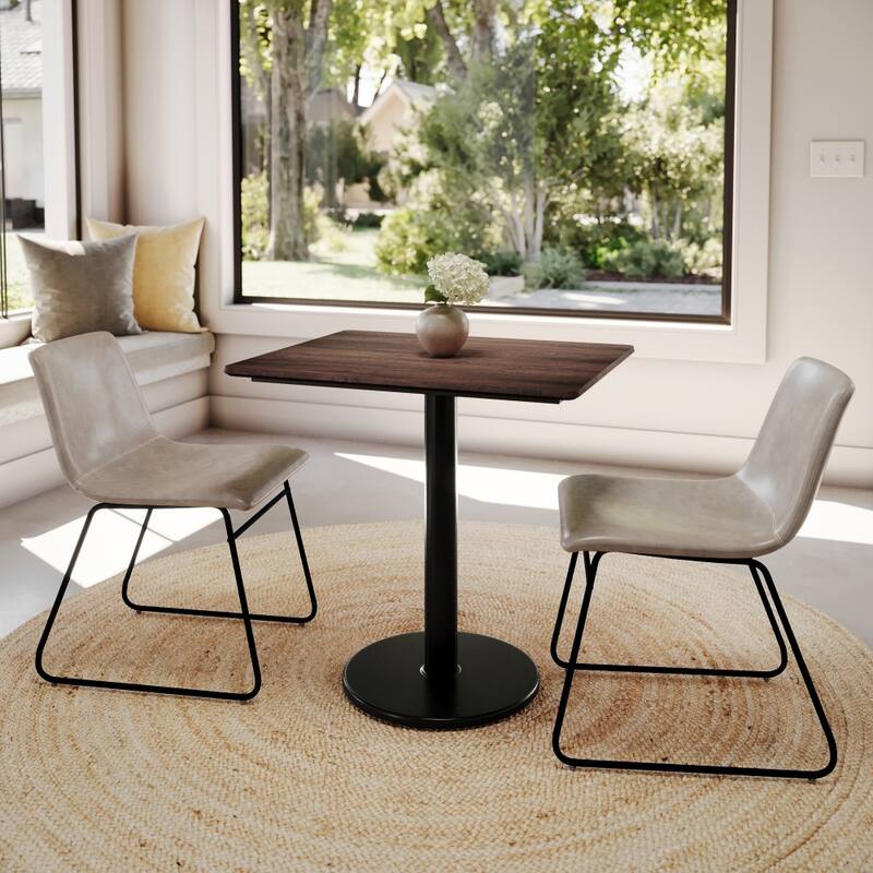 Commercial HPL Tabletop with Table Height Round Base - 29.75"W x 23.75"D x 29.5"H
