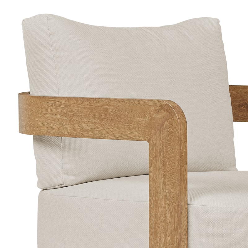 Arlo 30" Metal Outdoor Chair in Weathered Lakewood With Cushions by Real Flame