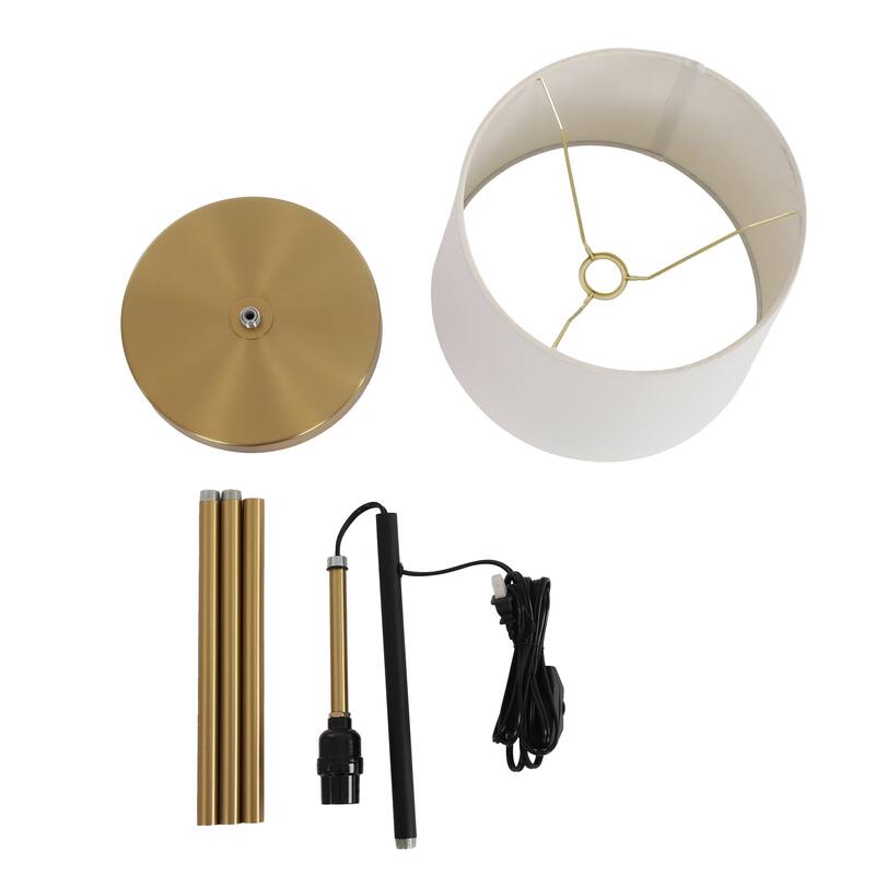 57.8" Mid-Century Metal Floor Lamp, Brass Lamps with Dimmer Switch