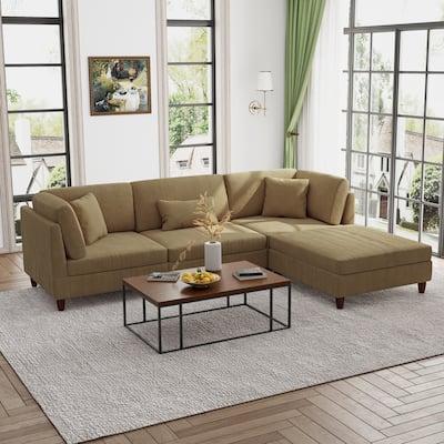 Modern Oversized Modular Corduroy Sectional Sofa Set