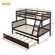 preview thumbnail 7 of 19, Twin Over Full Bunk Bed with Trundle, Bunk Bed with Ladder and Guardrails, Convertible to 2 Beds