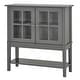 preview thumbnail 2 of 6, HOMCOM Modern Kitchen Credenza & Sideboard Buffet Cabinet with 2 Swinging Glass Doors & Ample Storage Space