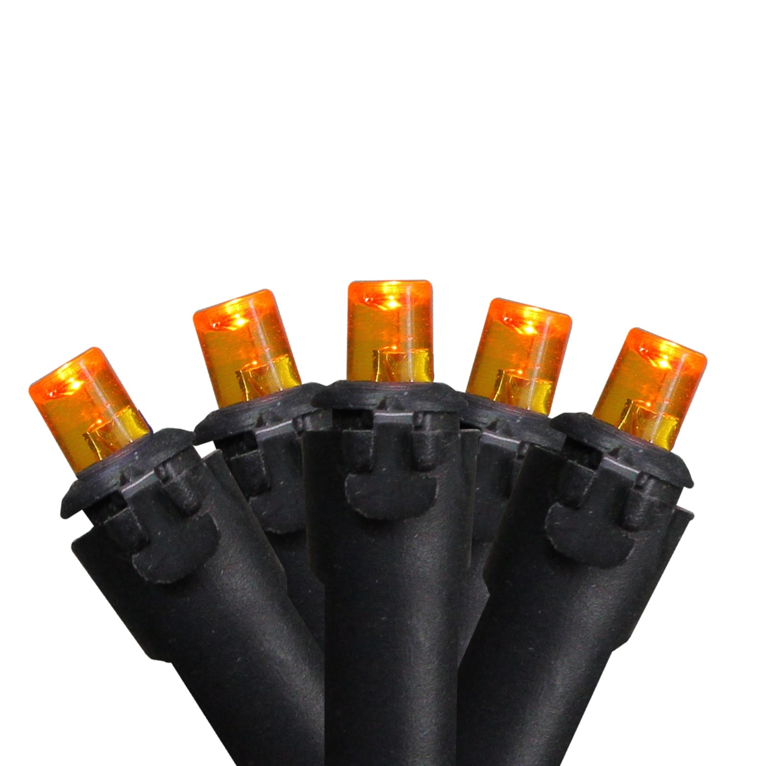 Halloween 100-Light Orange Mini String Light Set 20Ft Black Cord