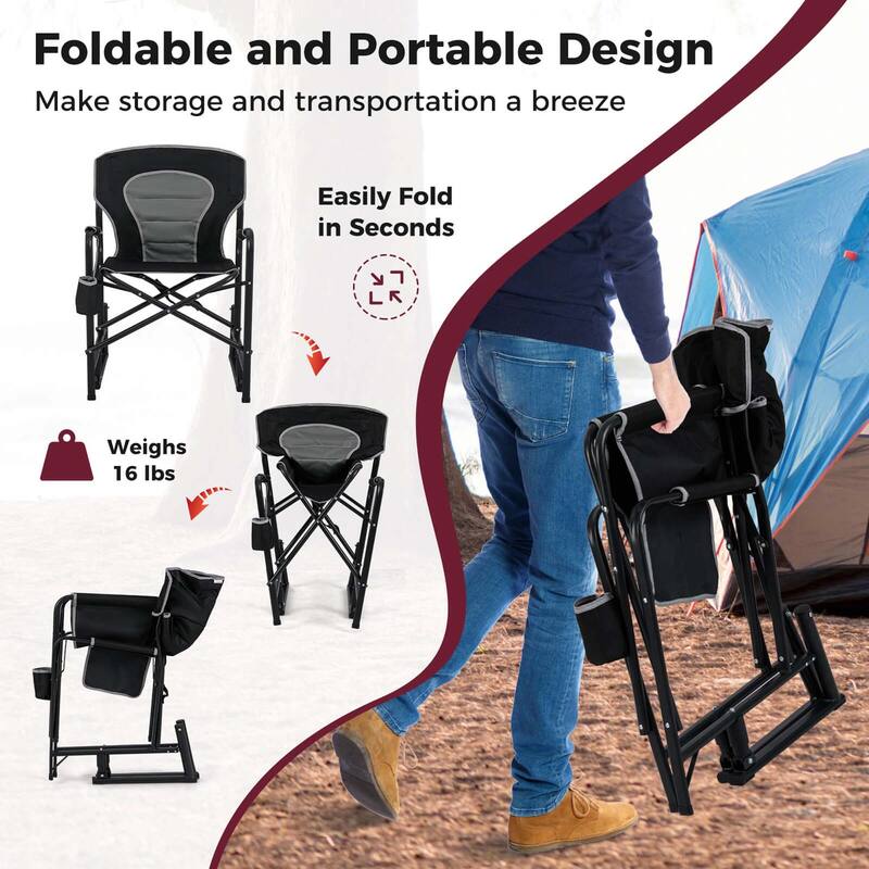 Goplus Outdoor Rocker Camping Chair for Adults with Dual Springs - See Details