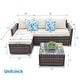 preview thumbnail 24 of 28, 3 Piece Patio Conversation Sets Outdoor Couch Patio Furniture Sectional Wicker Sofa Set