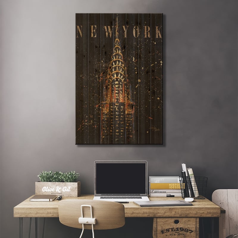 Cities at Night II Print On Wood by Wellington Studio - Multi-Color