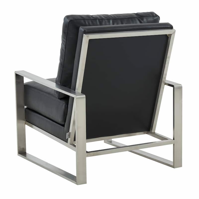 Jefferson Modern Velvet Accent Chair with Brushed Silver Frame, Plush Cushions, and Scratch-Resistant for Home or Office - 29.2