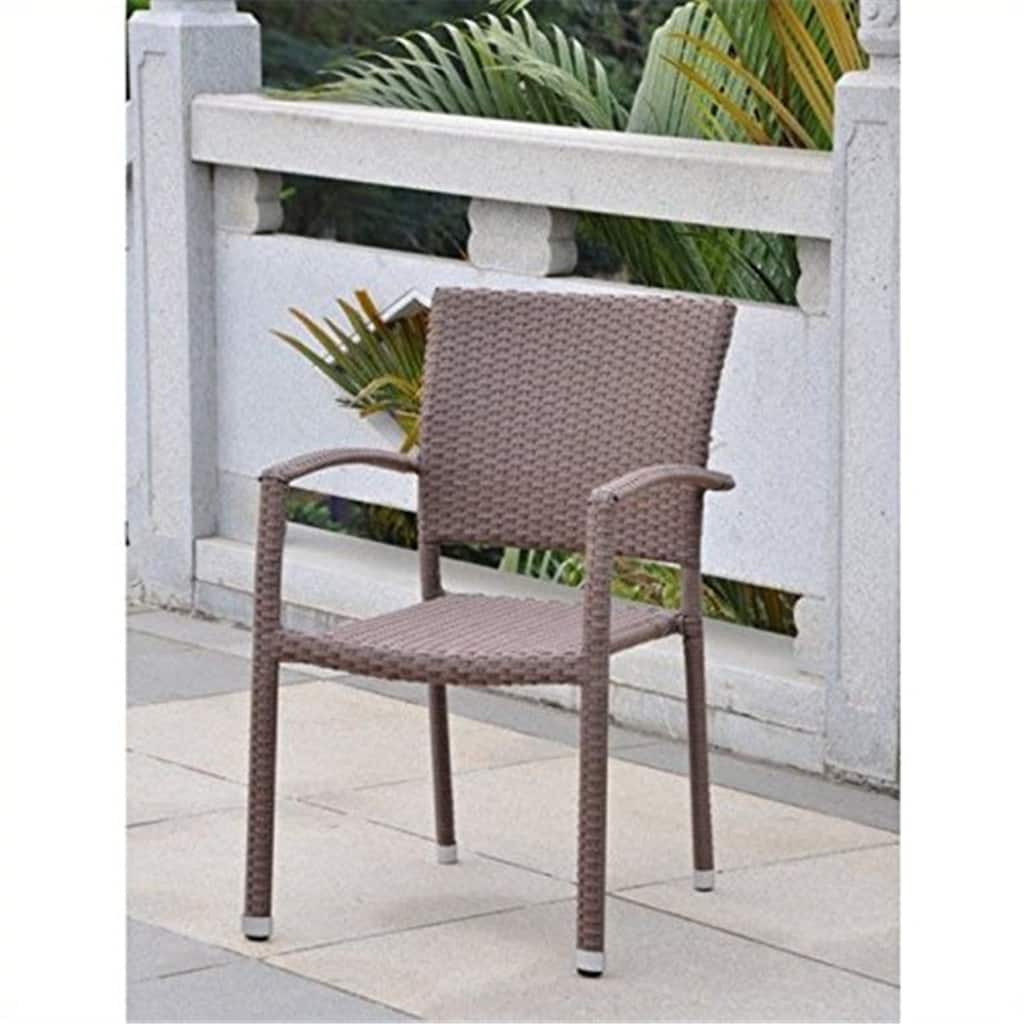 African Dining Chairs - Resin Wicker Square Back - Elegant Design - Set of 6 - 22"L x 24"W x 32"H - 22