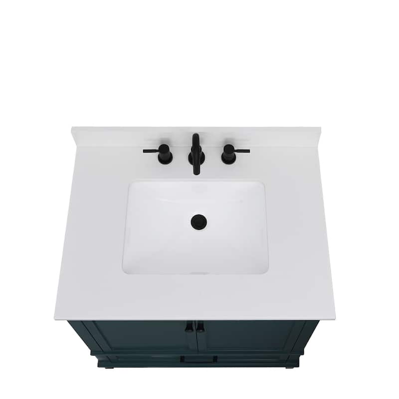 Avanity Quartz Vanity Top with Rectangular Undermount Sinks