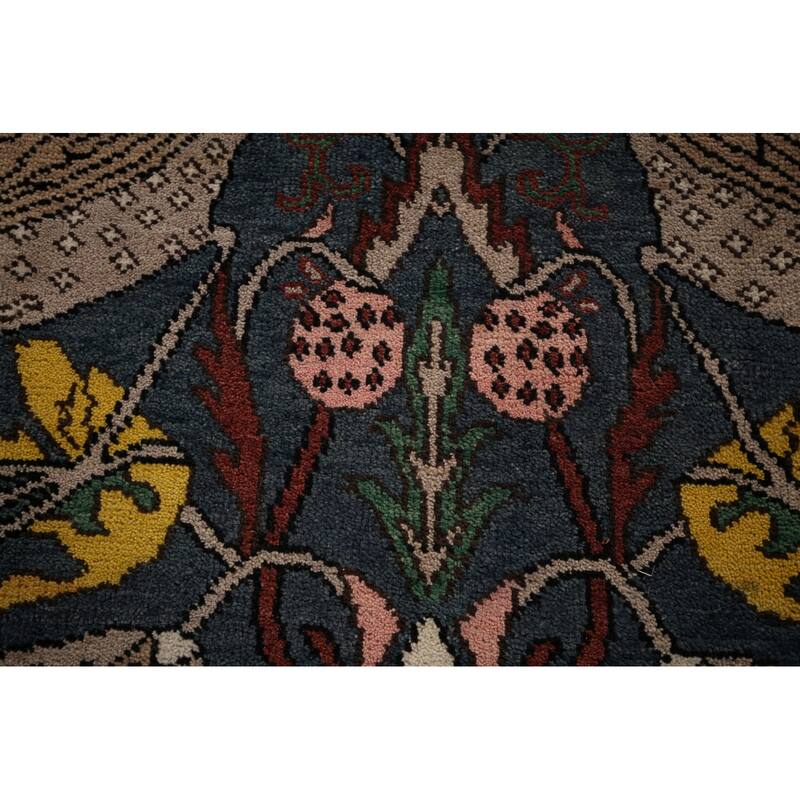 Animals Design Blue Ziegler Large Area Rug Hand-Knotted Wool Carpet - 10'2"x 19'5"