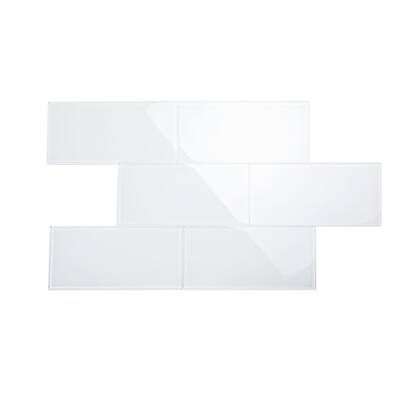 Bright White 6x12 Glass Subway Tile