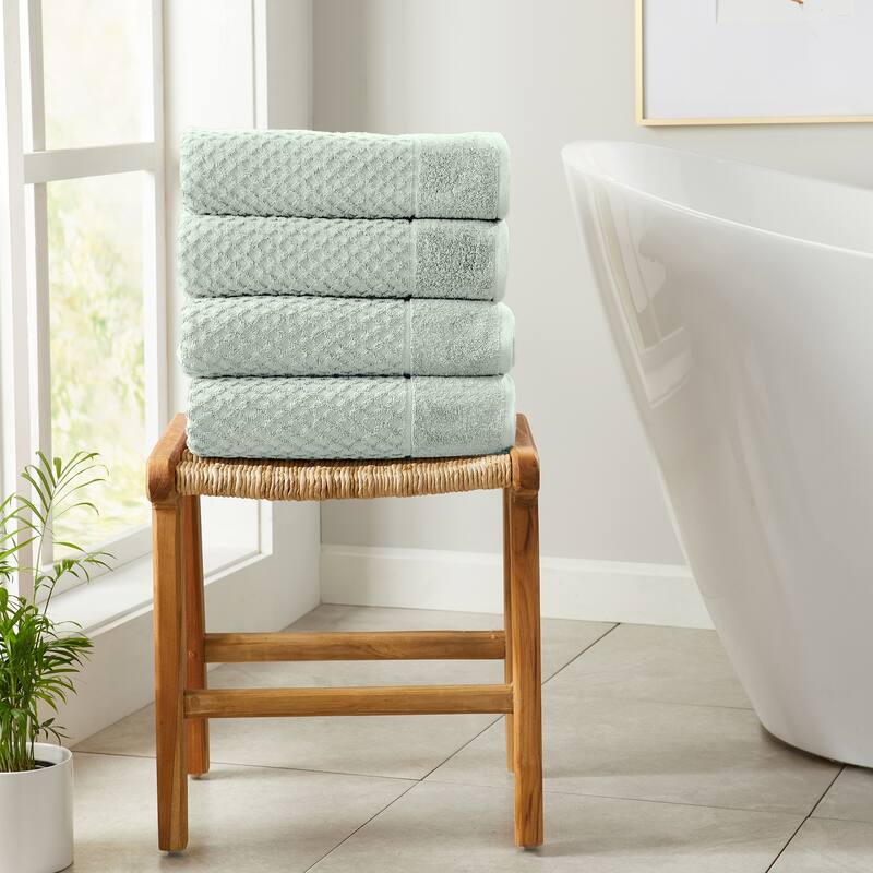 Linery & Co. Cotton Diamond Waffle Texture Bath Towels