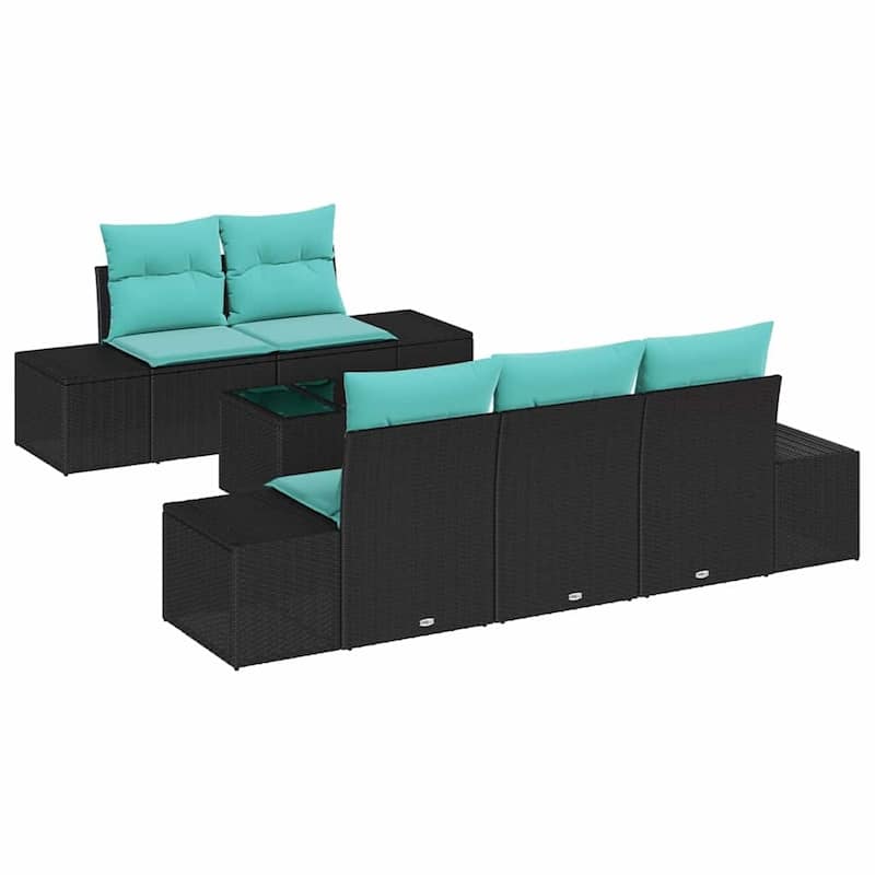 vidaXL 6 Piece Garden Sofa Set with Cushions - 94.1×24.4×27.2