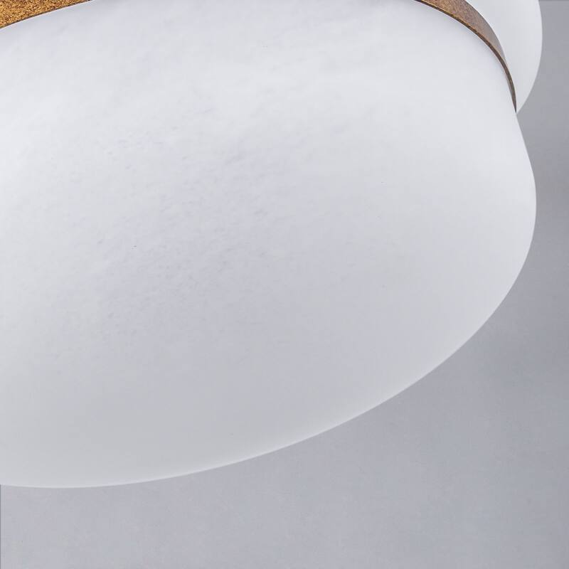 15'' W 3-Light Frosted Opal Glass Semi Flush Mount