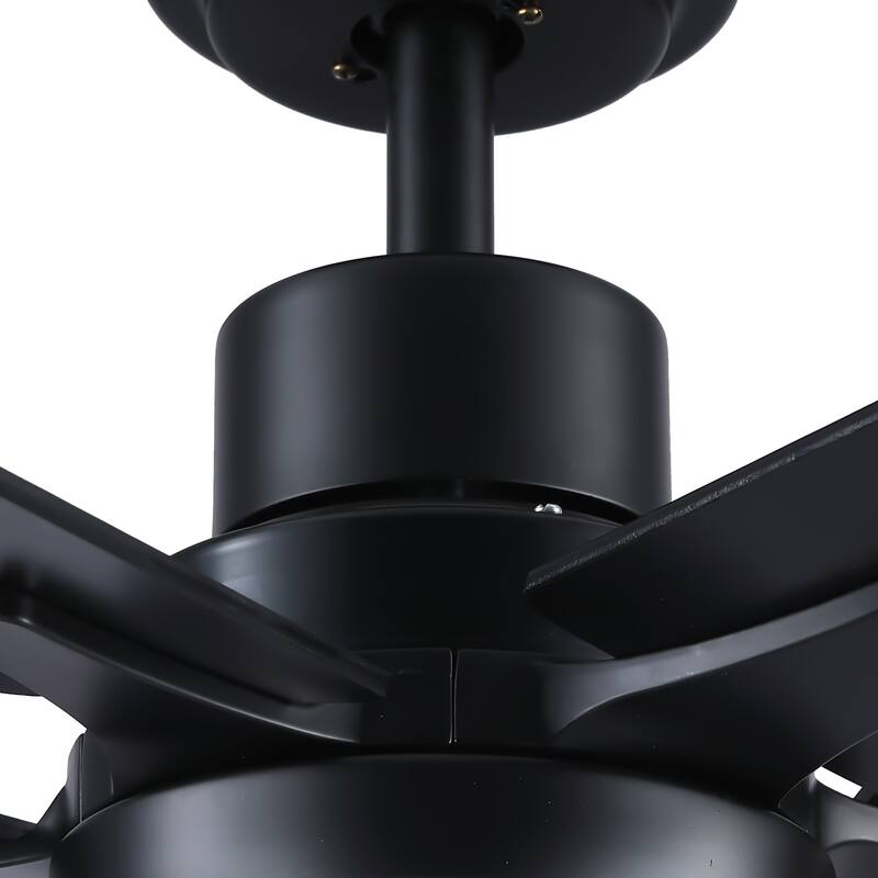 YUHAO Kaleido 52 in. Indoor Matte Black 3-Colors Integrated LED 6-Speeds Ceiling Fans with Dual-Finish Blades and Remote Control