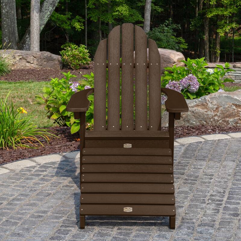HIGHWOOOD Essential Adirondack Chair with Folding Ottoman
