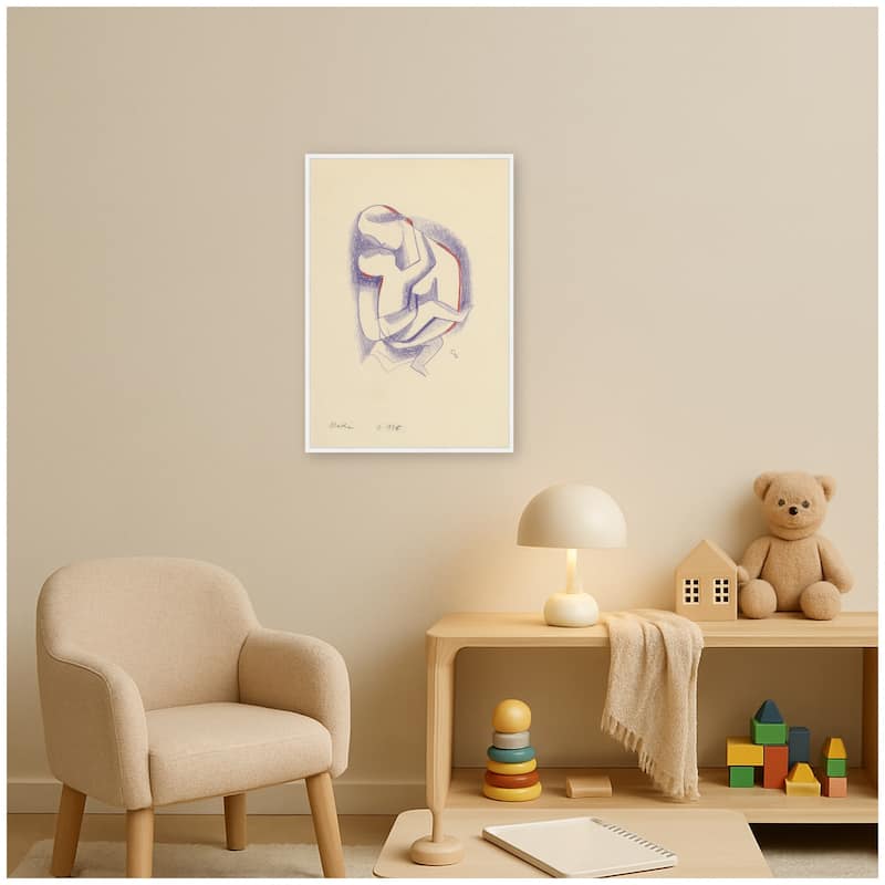 Kate and Laurel Mother 1936 Mikulas Galanda by Nostalgia Prints Framed Canvas Wall Art Print