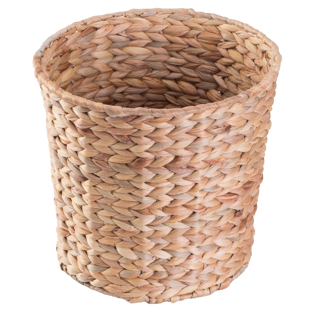 Natural Water Hyacinth Round Waste Basket