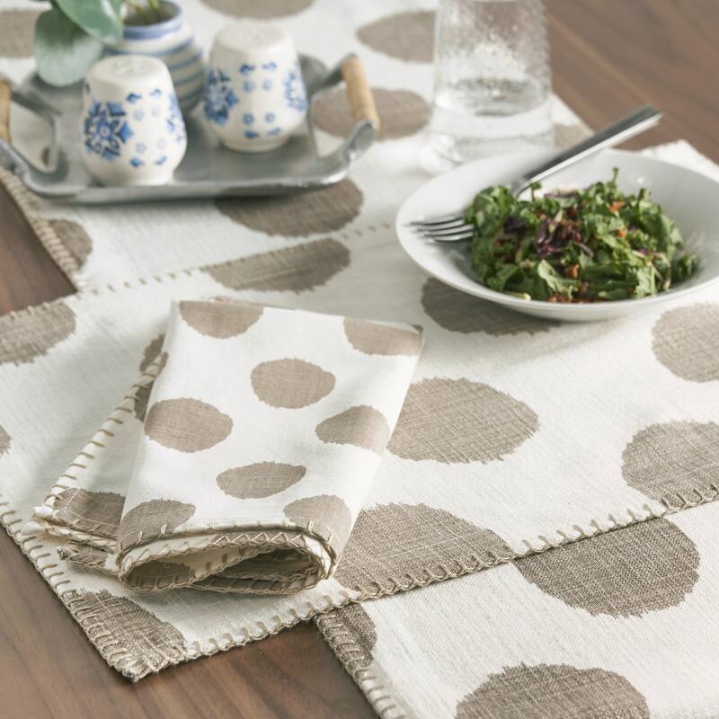 Dot Cotton Placemat Set of 6 - Machine Washable - Off-White - Set of 6 - Set of 6