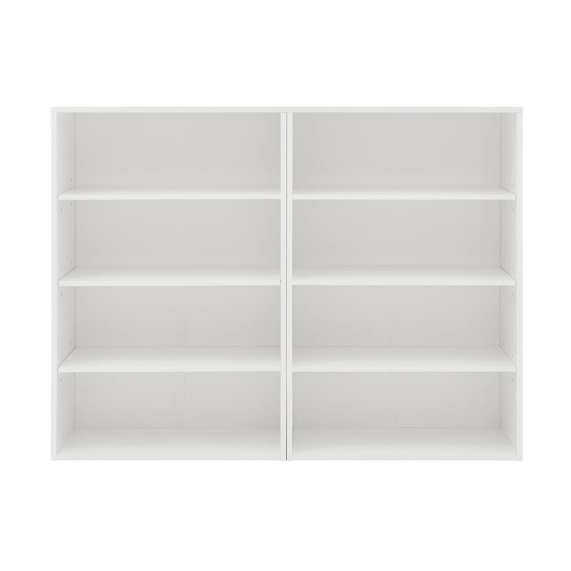 Modular 8-Tier Storage Cabinet –Convertible Bookcase with Adjustable Shelves, Dual-Layer Design Separates into Two 4-Layer Units