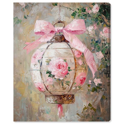 Rose Garden Lantern Canvas by Art Remedy, Gallery Wrapped