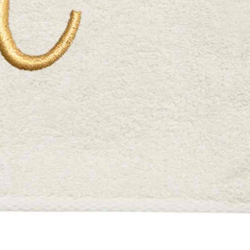 Avanti Linens Ivory/Gold Script Monogram Hand Towel Letter H - Hand Towel