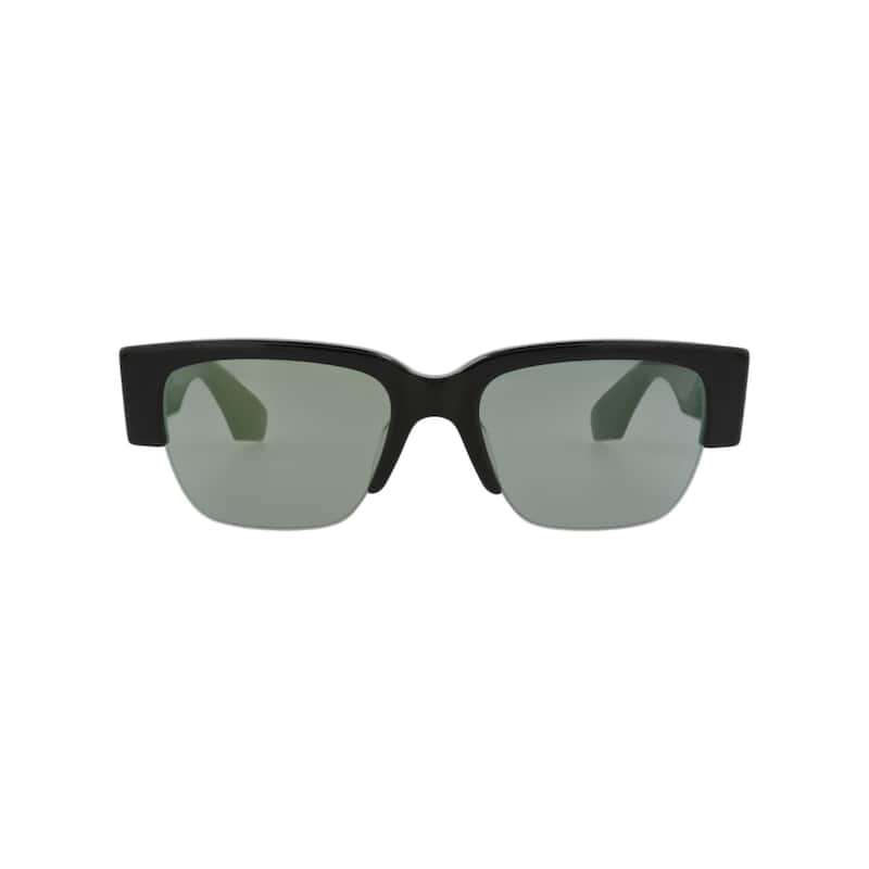 Alexander McQueen Square-Frame Recycled Acetate Sunglasses - Black Black Green - Black - Grey Lens